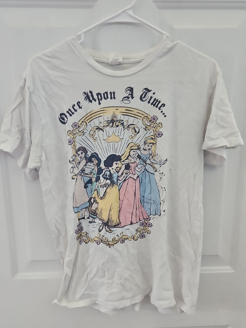 Womens White 'Once Upon A Time' Princess Graphic Tee